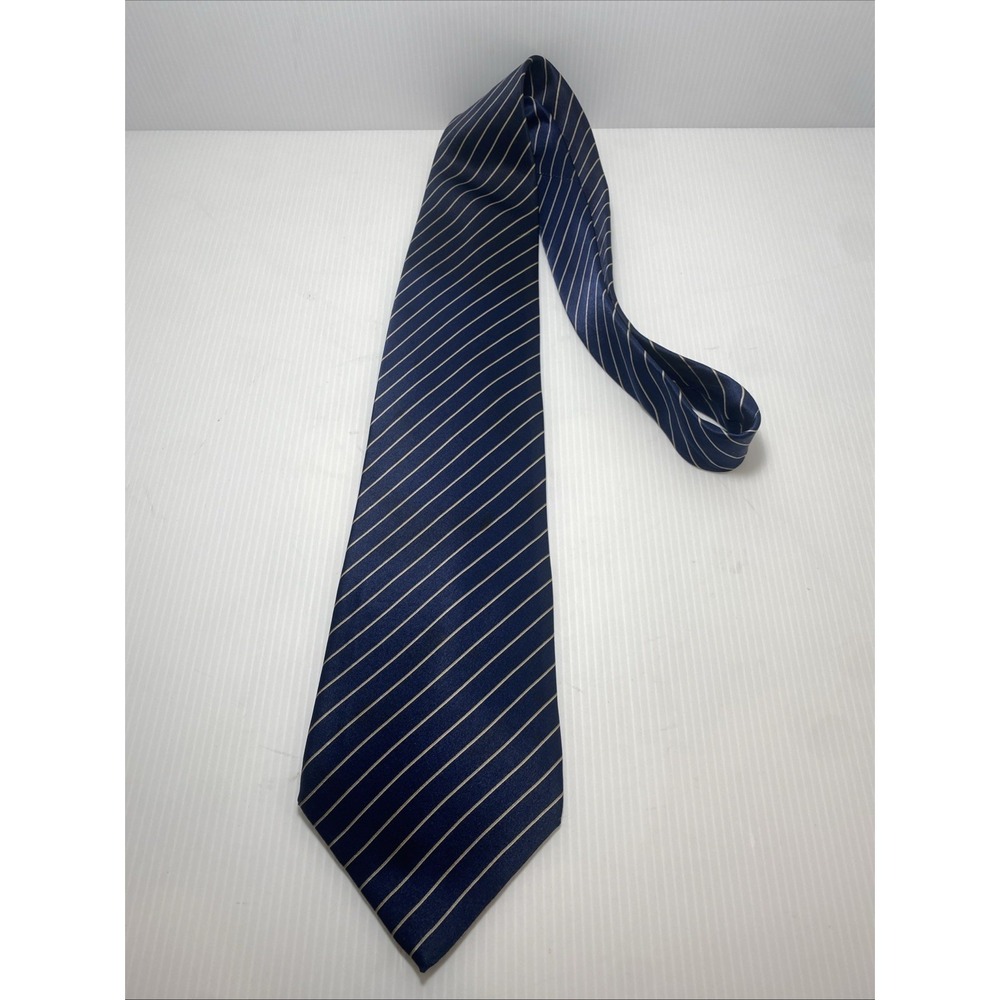 Roberta Baldini Silk Mens Neck Tie Blue and Yellow Stripe Vintage Tie T59 - Picture 2 of 6
